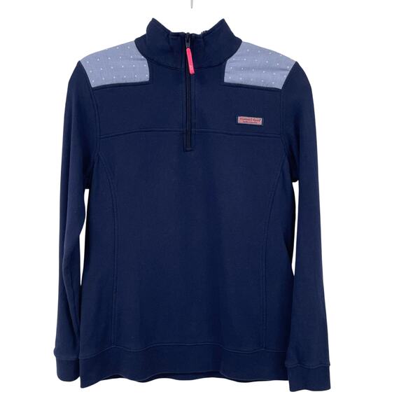 Vineyard Vines Quarter Zip Pullover Sweatshirt Navy Blue Womens Small - Picture 1 of 5